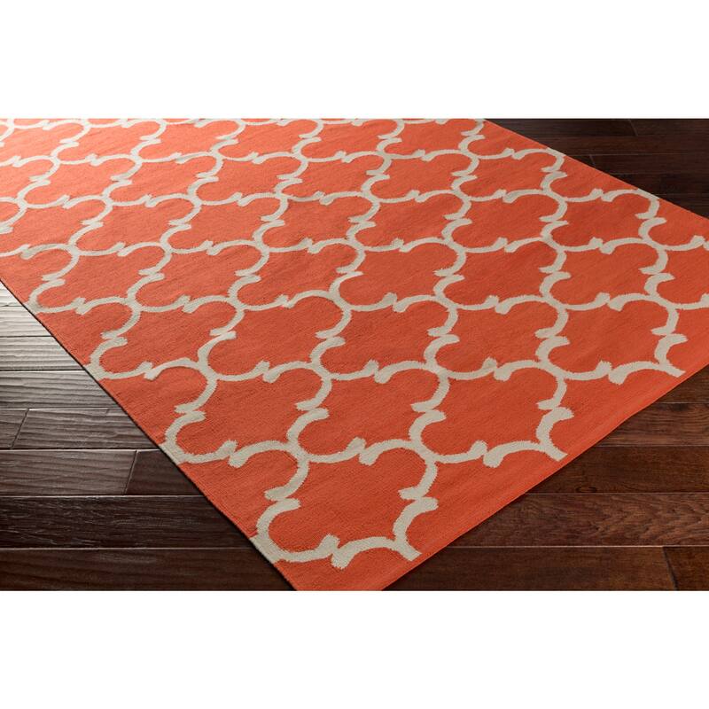 Flatweave Colne Moroccan Trellis Cotton Area Rug