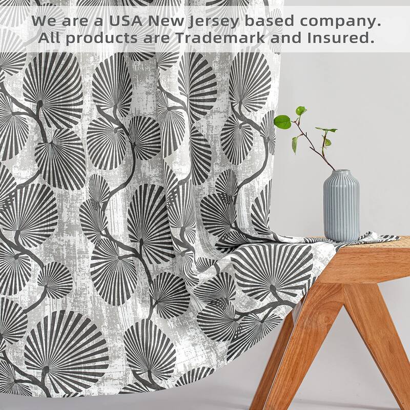 DriftAway Luca Blackout Curtains Natural Botanical Leaves Printed Drapes 2 Panels