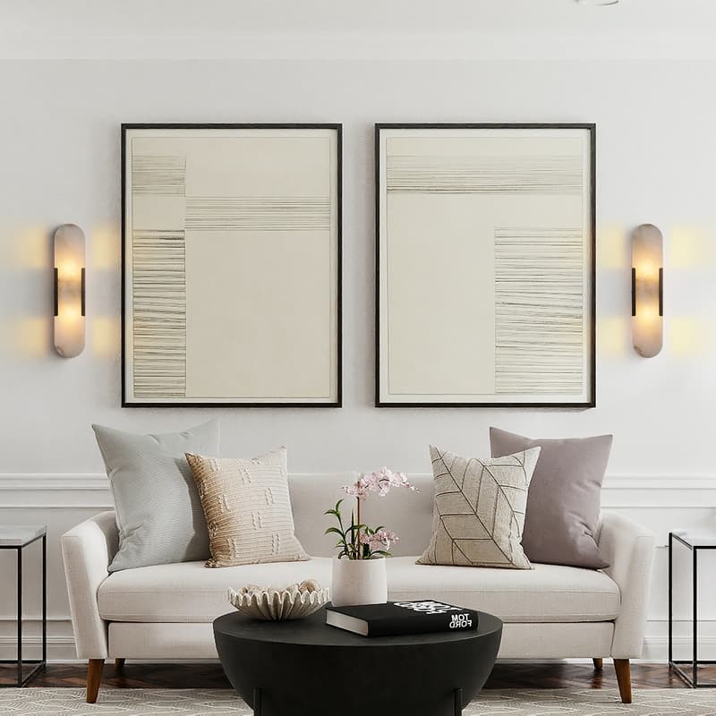 KAYLA Dimmable LED Polished Wall Sconce With Alabaster Shade (Set Of 2)