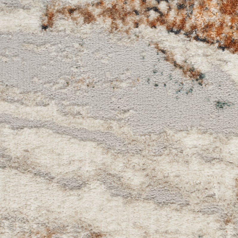 Nourison Illusion Indoor only Cream / Ivory Abstract Area Rug - 5' 3" x 7' - Ivory/Multicolor - 5' 3" x 7' - Rectangle