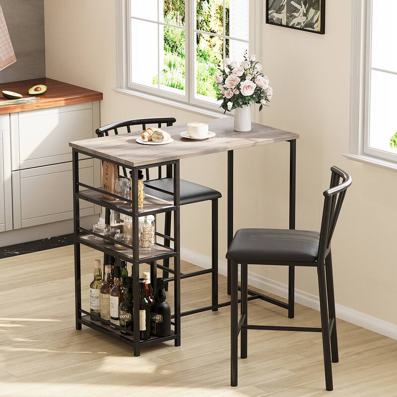 Futzca Dining Table Set, Kitchen Bar Table and Chairs, 3 Or 4 Pieces