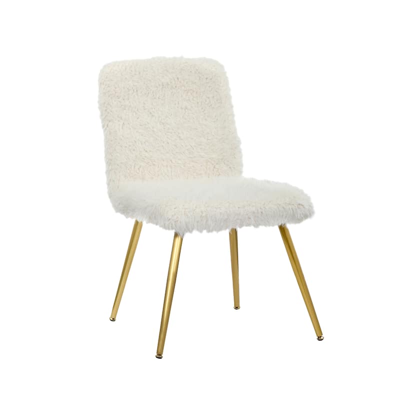Porthos Home Gwen Dining Chairs, Plush Upholstery, Gold Legs, Armless