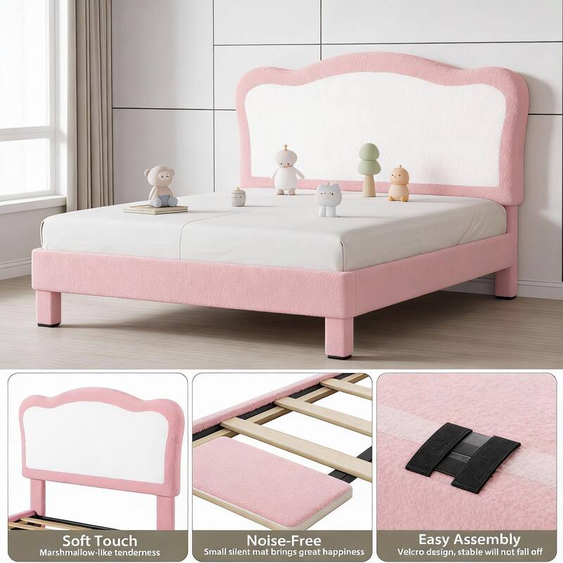 Upholstered Bed Frame, with Headboard & Footboard