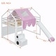 preview thumbnail 41 of 53, Kids Loft Bed with Slide & Ladder, House-Shaped Frame, Storage Shelves, Twin/Full, Natural/Beige