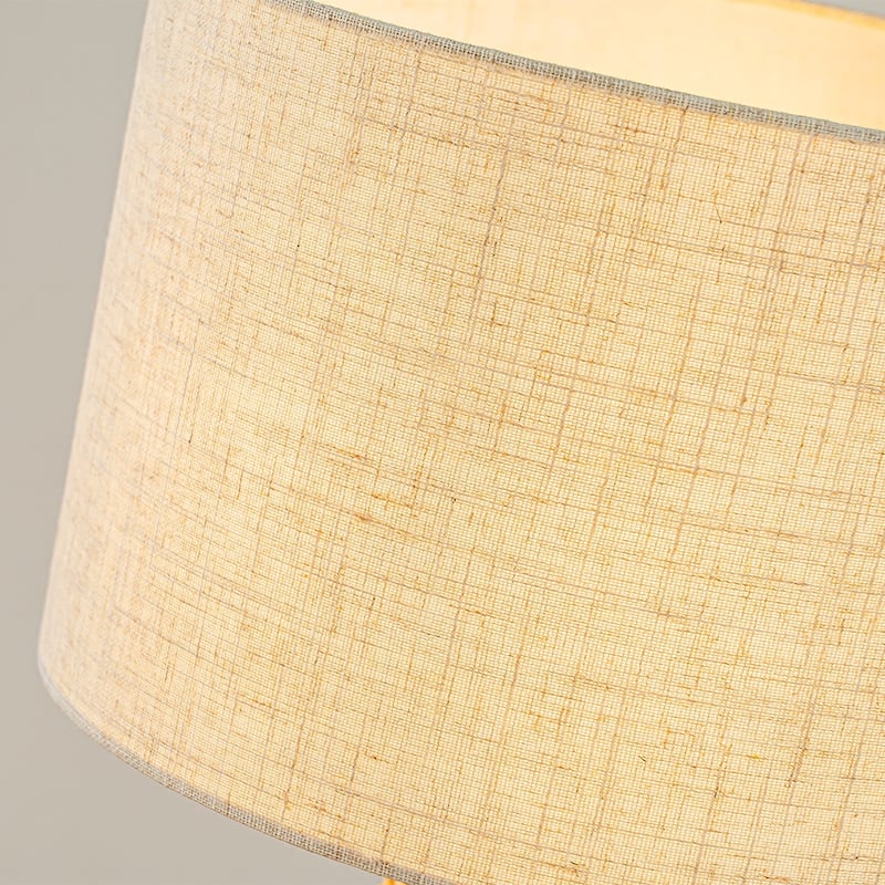 20'' Natural Rattan Bedside Table Lamp Coastal Nightstand Lamp with Classic Beige Fabric Shade for Bedroom, Living Room - W13''