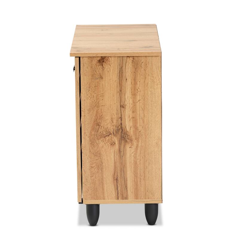 Gisela Modern Oak Brown Finished Wood 2-Door Shoe Storage Cabinet