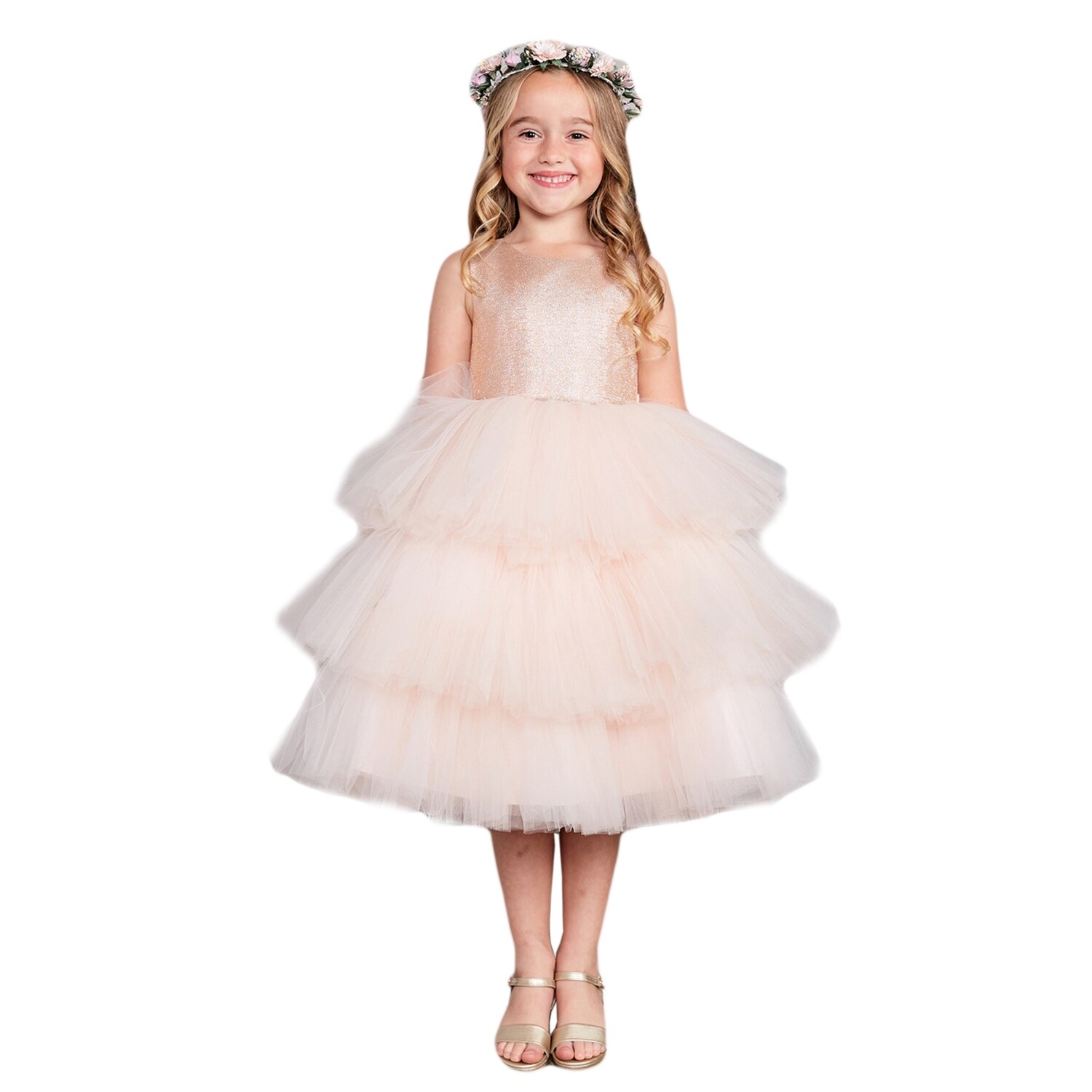 girls rose gold dress