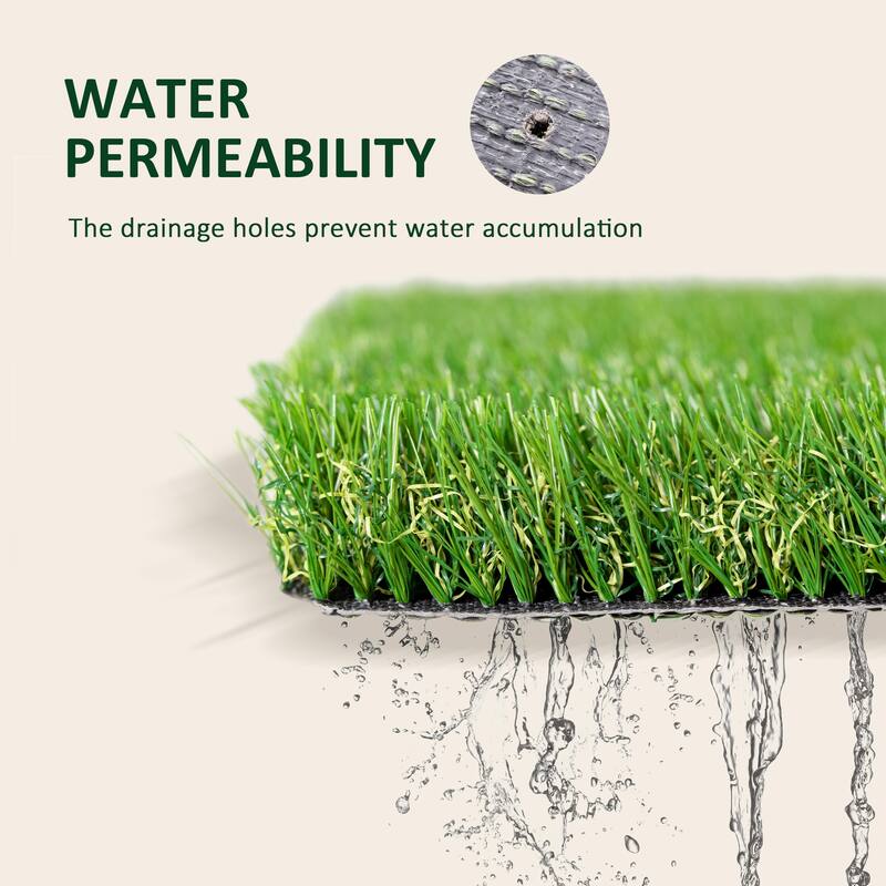 Outsunny Synthetic Indoor / Outdoor Artificial Turf Carpet with Realistic Look and Feel of Real Grass & a Rubber Backing