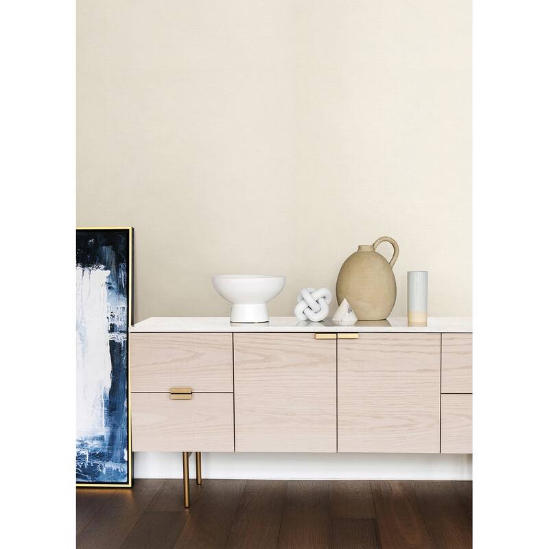 A-Street Prints Hien White Grasscloth Wallpaper