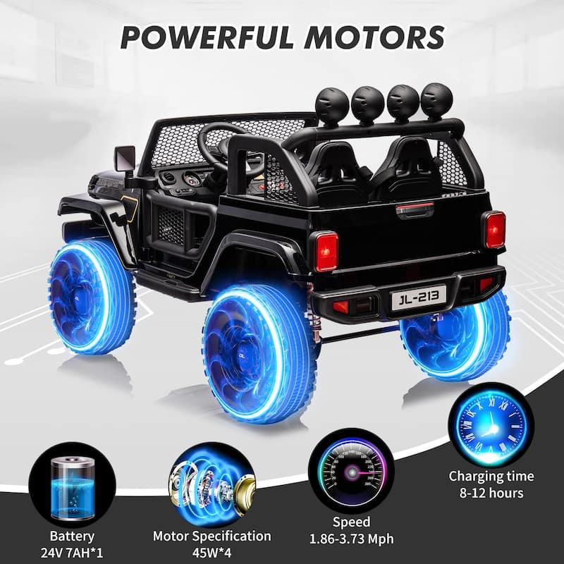 24V 2 Seater Kids Ride On Truck Electric Vehicle for Toddlers Switchable 2WD/4WD