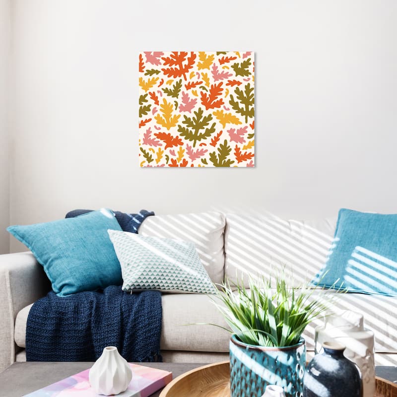 Wynwood Studio Canvas Holiday and Seasonal Leaf Choices Orange and Dark Orange Modern & Contemporary Wall Art Canvas Print