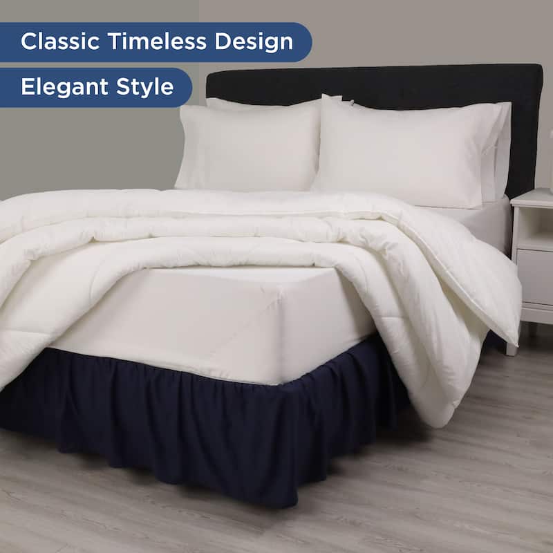Martex 100% Microfiber Dust Ruffle Hotel Quality 16" Drop Bed Skirt