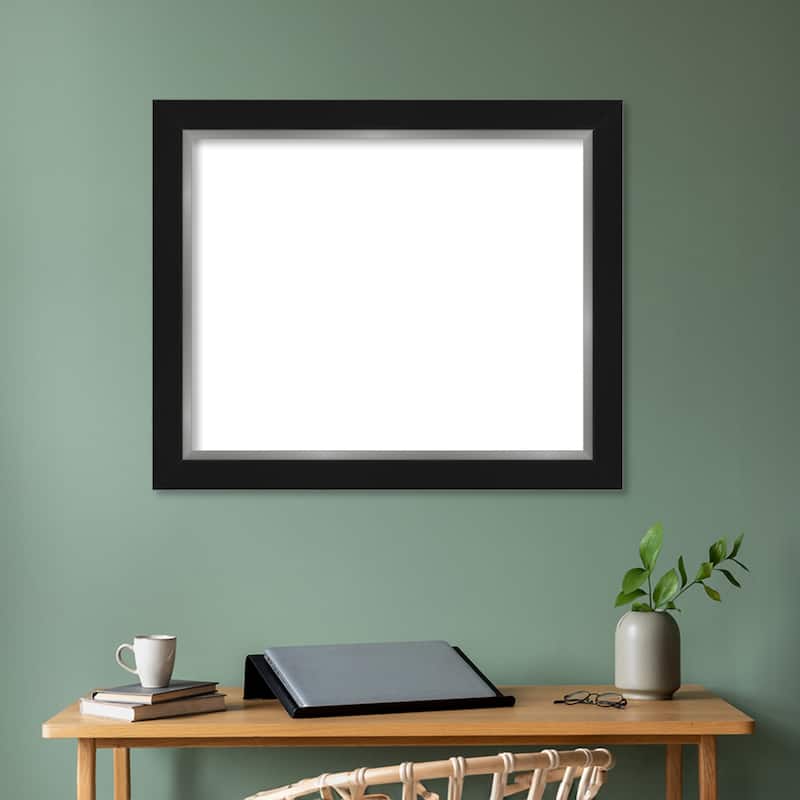 Amanti Art Eva Black Silver Framed Dry Erase Magnetic Board