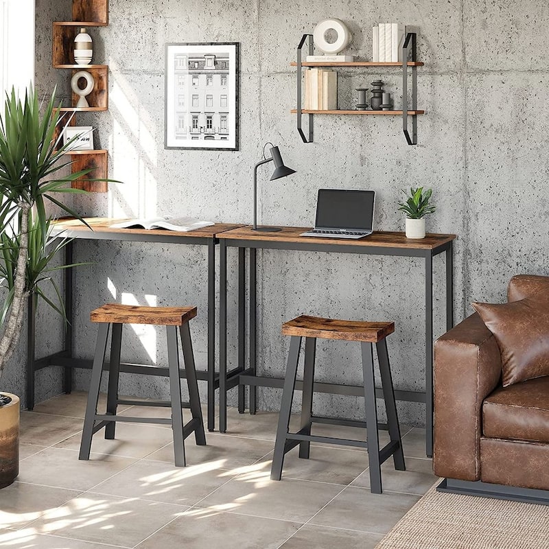 Black Velvet Adjustable Bar Chairs with Footrest Set of 2, Modern Swivel Counter Stools - 13″D x 18.2″W x 23.6″H