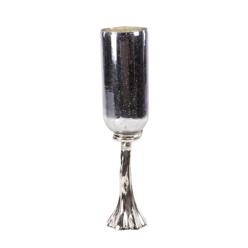 Black Glass Modern Candle Holder 26 x 6 x 6 - 6 x 6 x 26