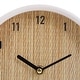 preview thumbnail 18 of 18, Light Brown Wood Woven Clock Chevron Patterned or White Frame with Silver Legs