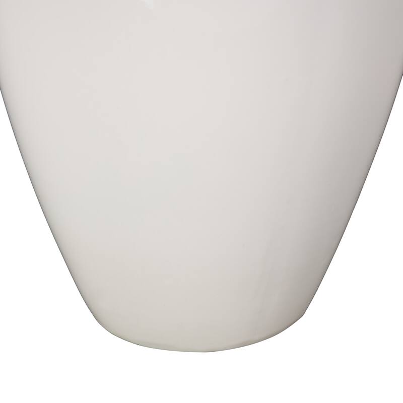 White Ceramic Bird Decorative Vase with Blue Accents