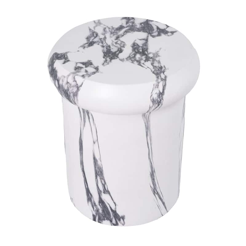 Christopher Knight Home - Lightweight Concrete Sculptural Side Table with Faux Marble Travertine Finish for Indoor & Outdoor