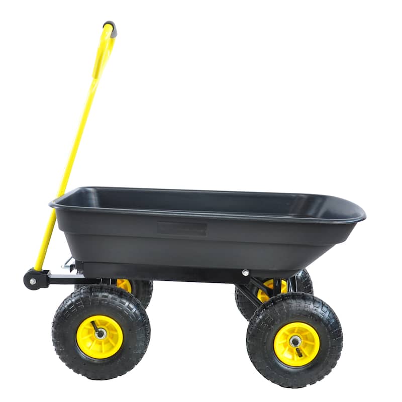 Folding car Poly Garden dump truck with steel frame 75 liter truck body