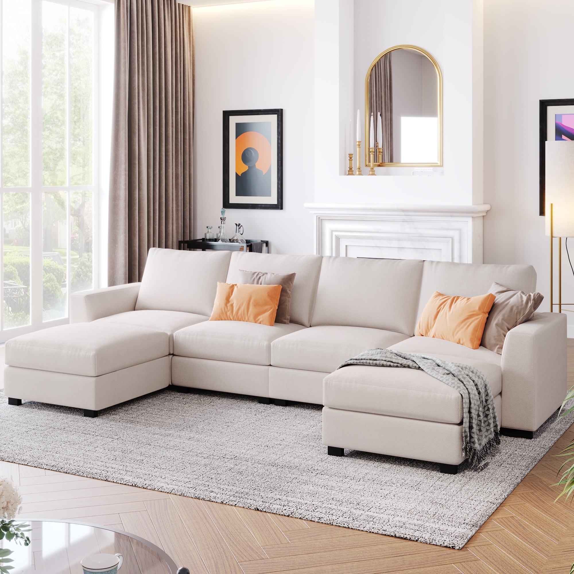 Large cushion sectional shop couch