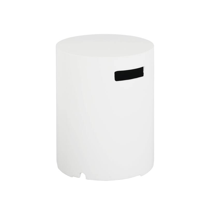 Christopher Knight Home - Trenton Outdoor Fire Pit and Side Table Set in Classic White with Lightweight Concrete Build
