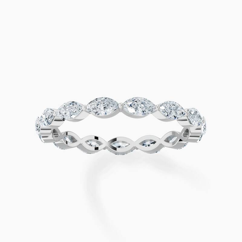 Auriya 14k Gold Marquise East-West Lab Grown Diamond Eternity Band 1.30 - 6.00 ct. tw. (F-G, VS)