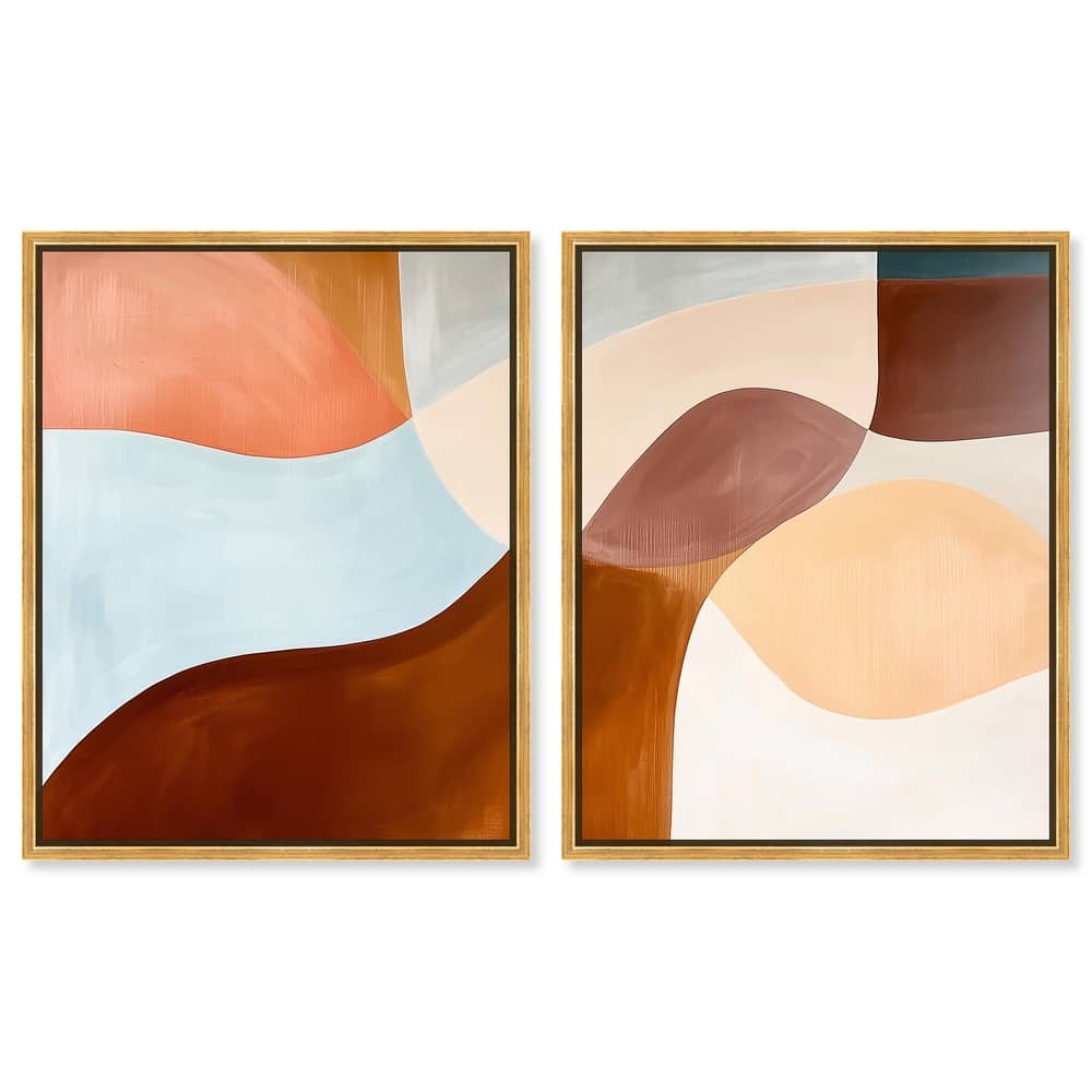 Shapes Revisited II Canvas Set of 2 by Art Remedy