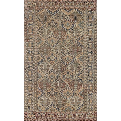 All-Over Bakhtiari Vintage Persian Area Rug Handmade Wool Carpet - 5'4" x 9'9"