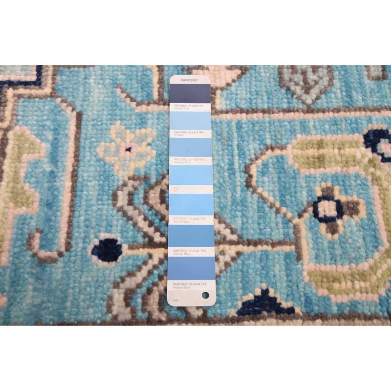 ECARPETGALLERY Hand-knotted Jules Serapi Sky Blue Wool Rug - 8'11 x 12'0