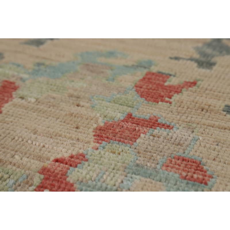 Hand Knotted Oriental 100% Wool Carpet Transitional All-Over Greys & Charcoal Oushak Area Rug - 9' 10'' X 8' 1''