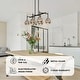 preview thumbnail 3 of 8, Modern Farmhouse 6-Light Black Gold Linear Chandelier Island Lights with Mercury Glass - 27.5" L x 14.5" W x 10" H