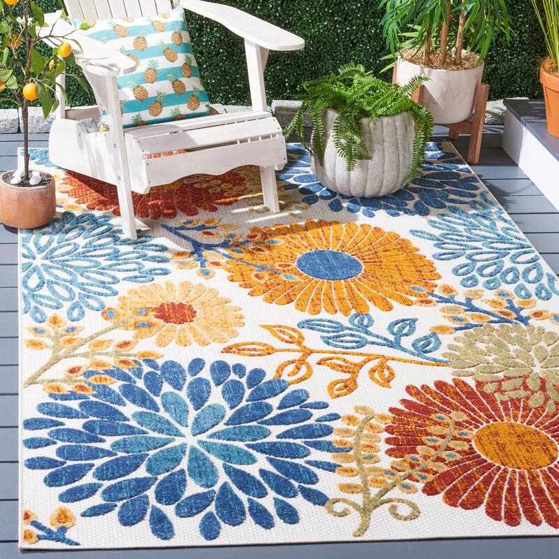 SAFAVIEH Cabana Lilah Indoor/ Outdoor Waterproof Patio Floral Rug