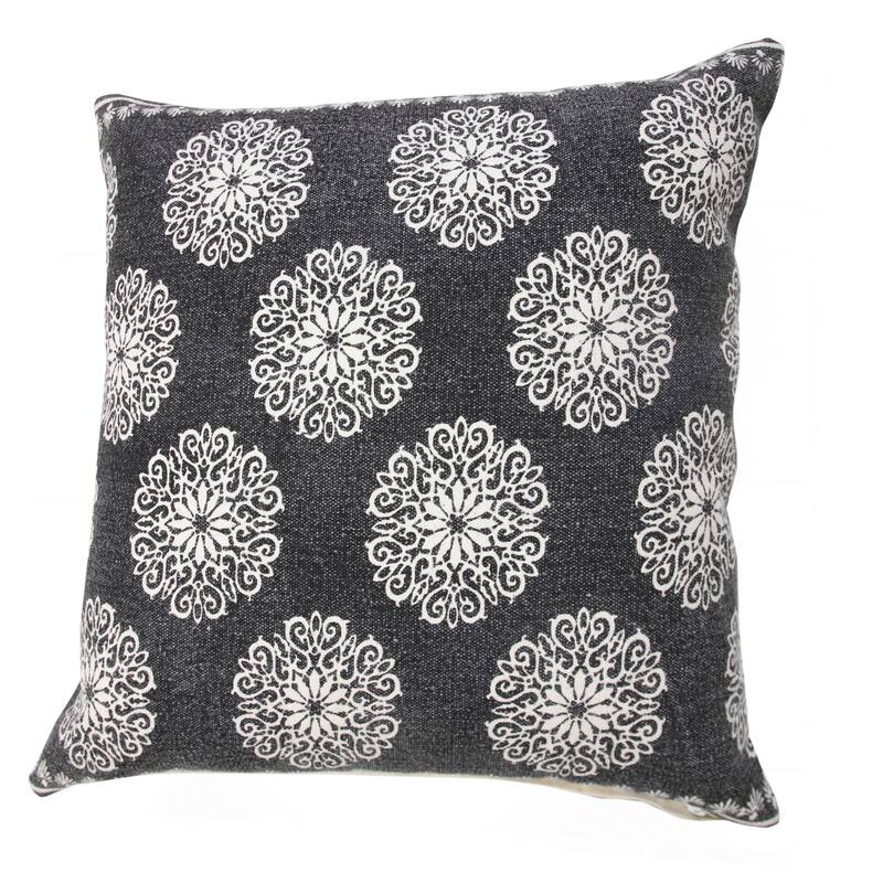 Sevita Traditional Bordered Bohemian Floral Throw Pillow, Single or Set of 2