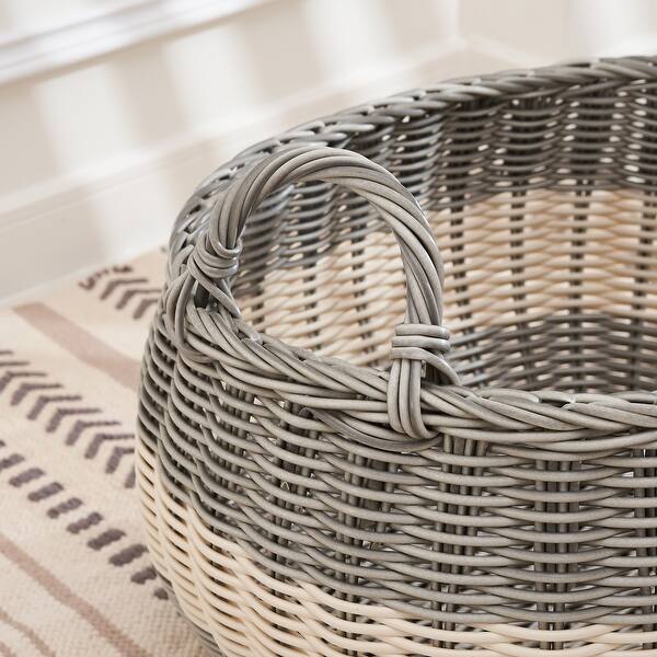 Shop Hannah 17 Inch Oval Resin Storage And Laundry Basket Size M Overstock 32055640