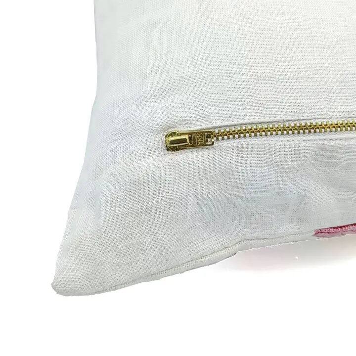Decorative Off white linen cushion cover - Swadesh