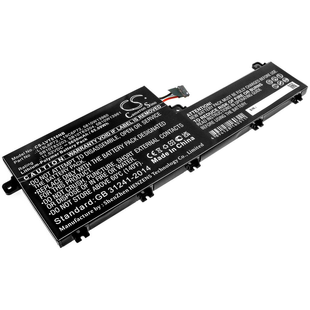 Battery for Lenovo ThinkPad P15v T15p 5810W13960 L19C6P72 L19L6P72 SB10T83203 - Black