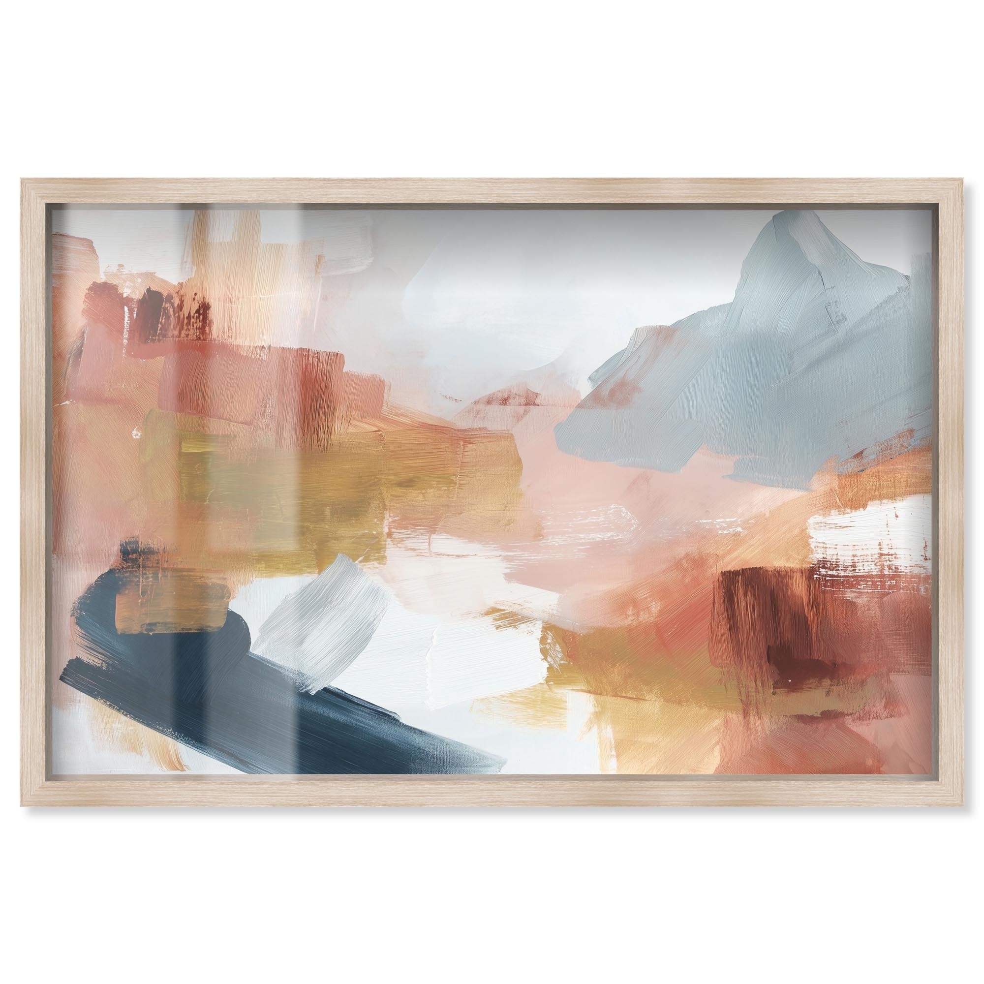 Desert Vista IV Blue Abstract Decor Shadowbox Print by Art Remedy