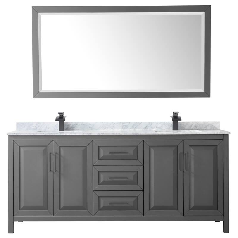 Daria 80-inch Double Vanity, Marble Top, 70-inch Mirror