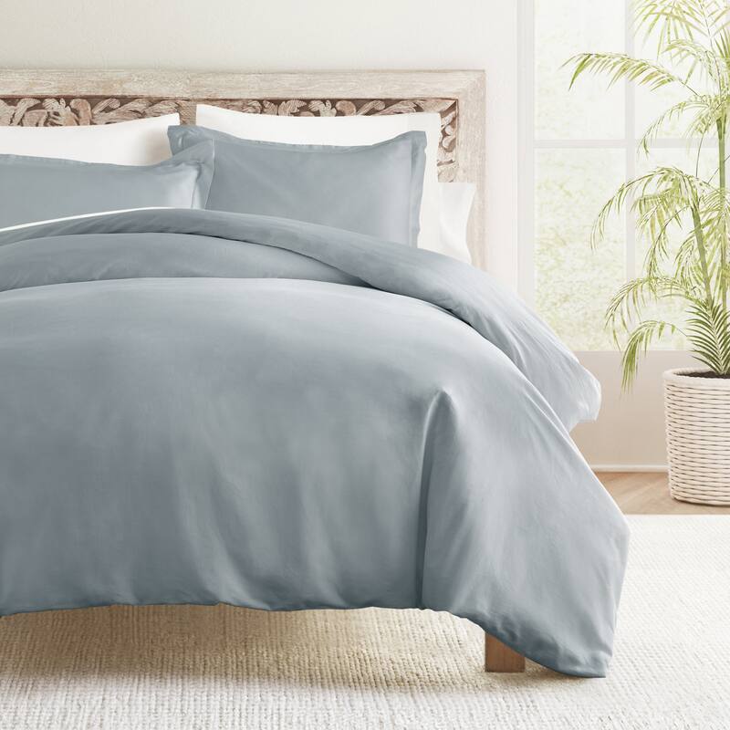 Becky Cameron Ultra Soft 100% Cotton Comforter & Duvet Cover Bundle - Twin - Twin XL - Blue