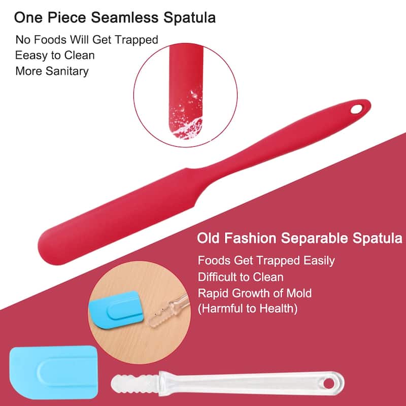 Silicone Heat Resistant Non-scratch Turner Non Stick Jar Spatula - 1pcs