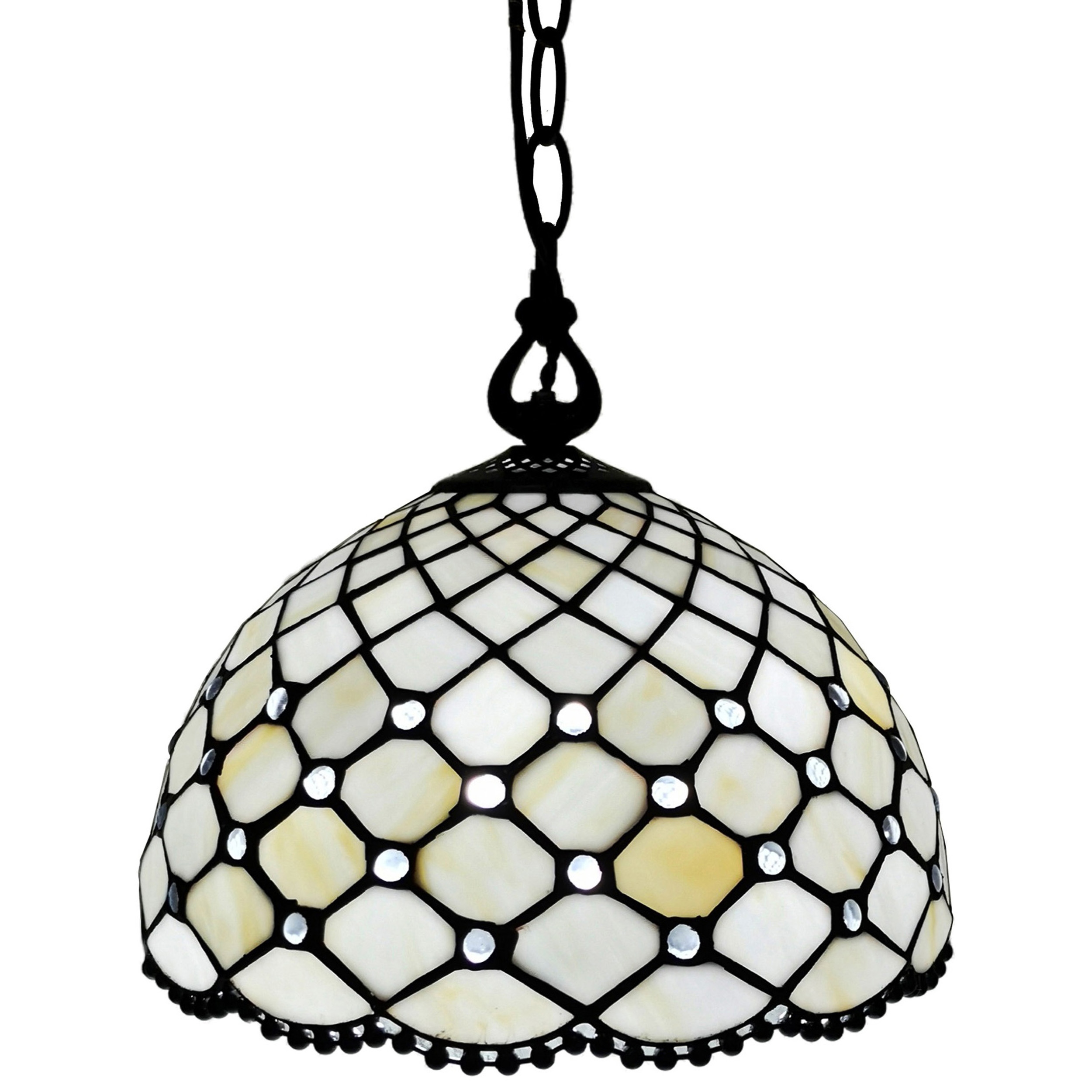 Tiffany Style Jewel Hanging Lamp 12 AM119HL12B Amora Lighting Clear White