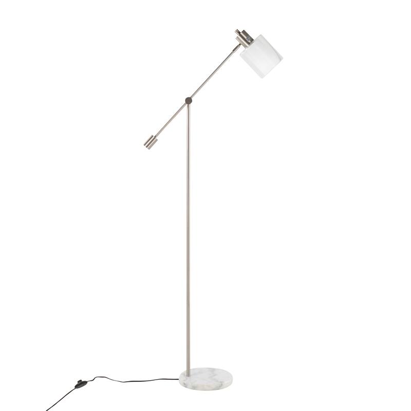 Lumisource Floor Lamp White Marble and Metal with Clear Frosted Glass - 29.5"Lx10.75"Wx73"H