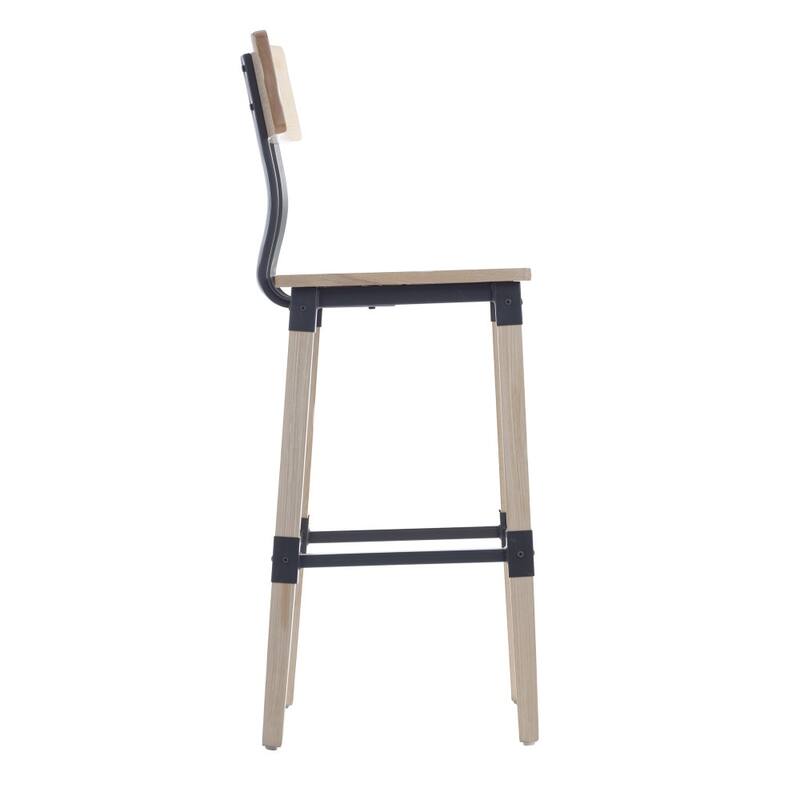 2 Pack Commercial Grade Rustic Industrial Style Wood Dining Barstool