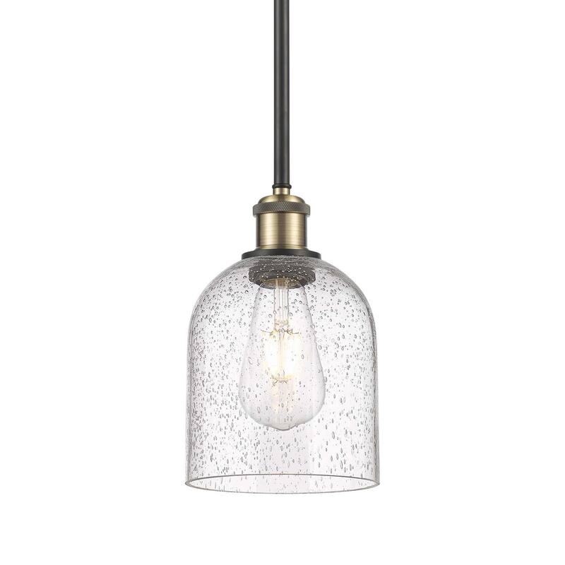 Innovations Lighting 516-1S-10-6 Bella Pendant Bella 6" Wide Mini - Black Antique Brass / Seedy