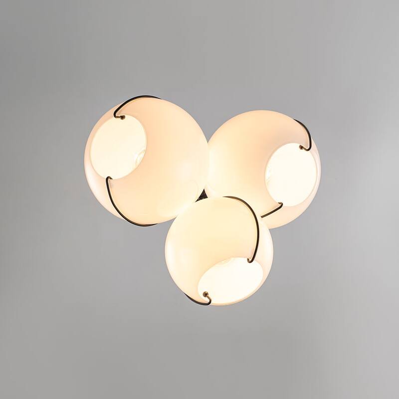 Classic Elegant Milky White Glass Globe Cluster Chandelier