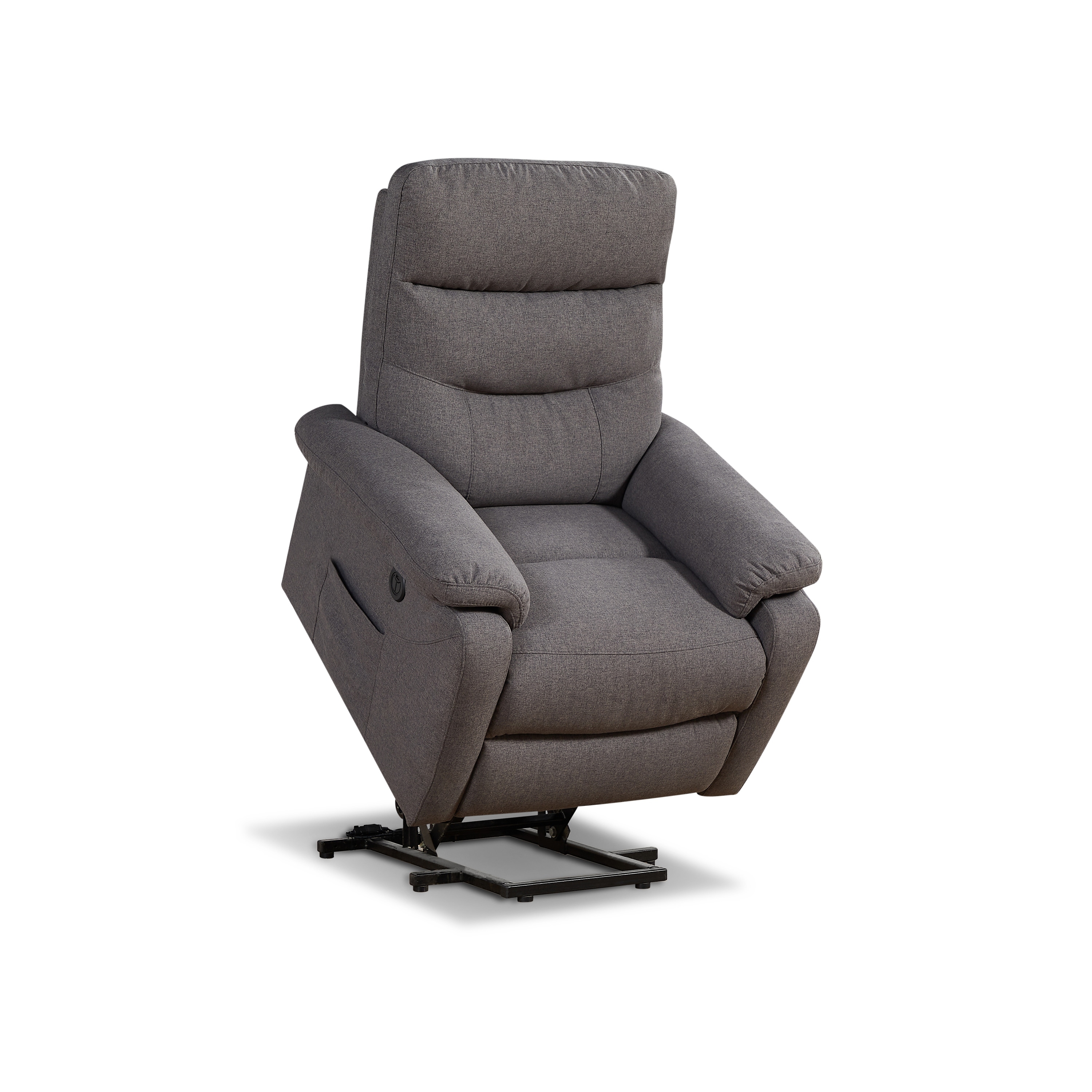 Contemporary Lift Chair Grey Upholstered Recliner