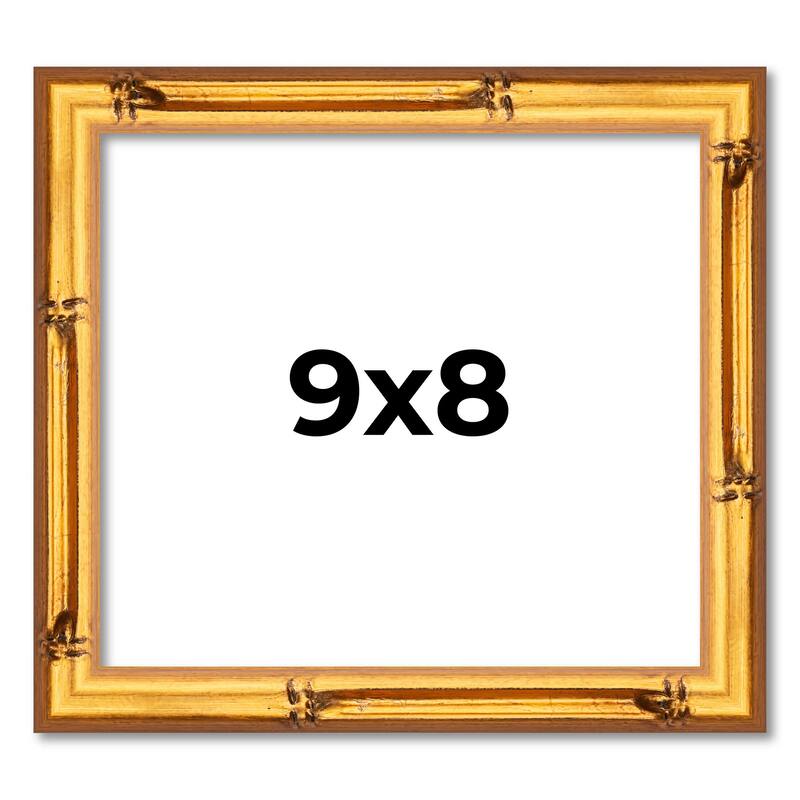 9x8 Frame Gold Bamboo Picture Frame Modern Photo Frame Includes UV Acrylic Shatter Guard Front Acid Free Foam Backing Board