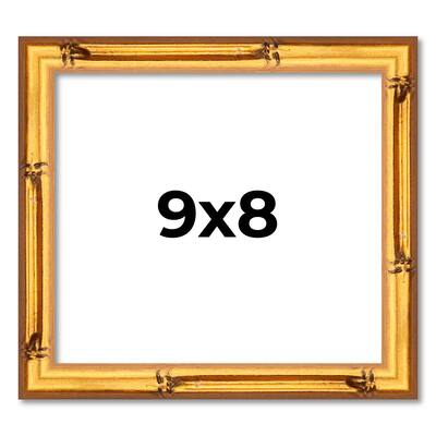 9x8 Frame Gold Bamboo Picture Frame Modern Photo Frame Includes UV Acrylic Shatter Guard Front Acid Free Foam Backing Board