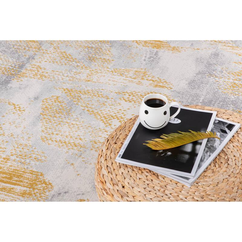 Lela Collection Abstract Polyester Rug