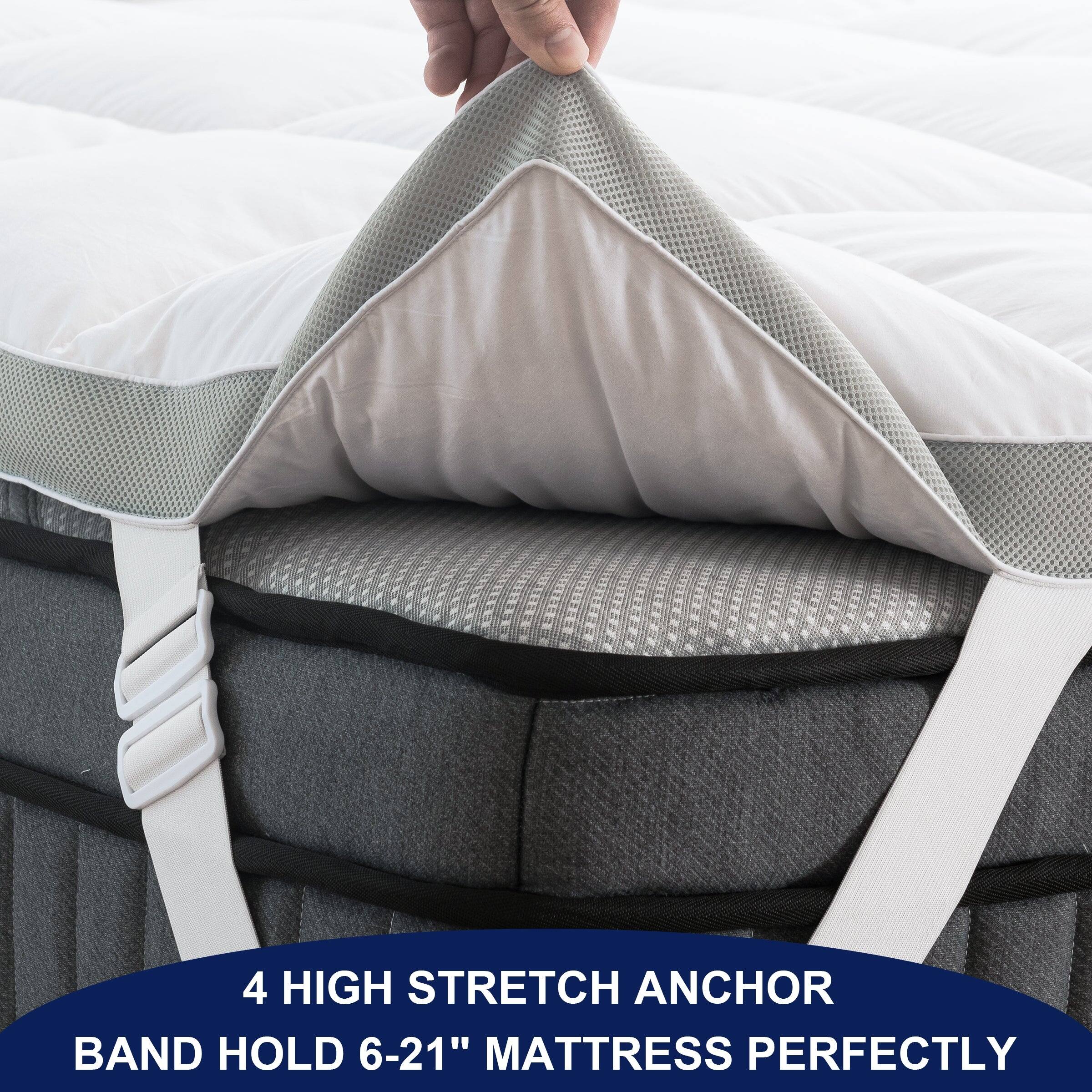 Subrtex 2 Inch Down Fiber Bed Mattress Topper with Cotton Cover On